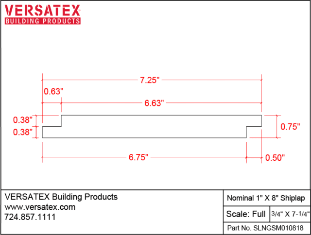 8 Shiplap - Versatex - PVC Trim